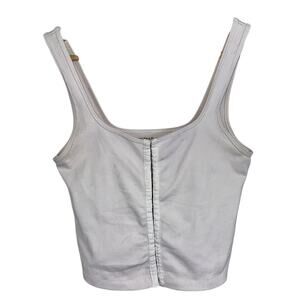 Abercrombie & Fitch Soft AF Pink Ribbed Hook Front Tank Top Womens Size Small S